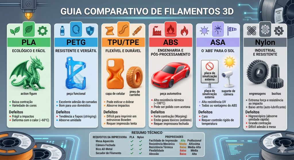 Tipos de Filamentos 3D